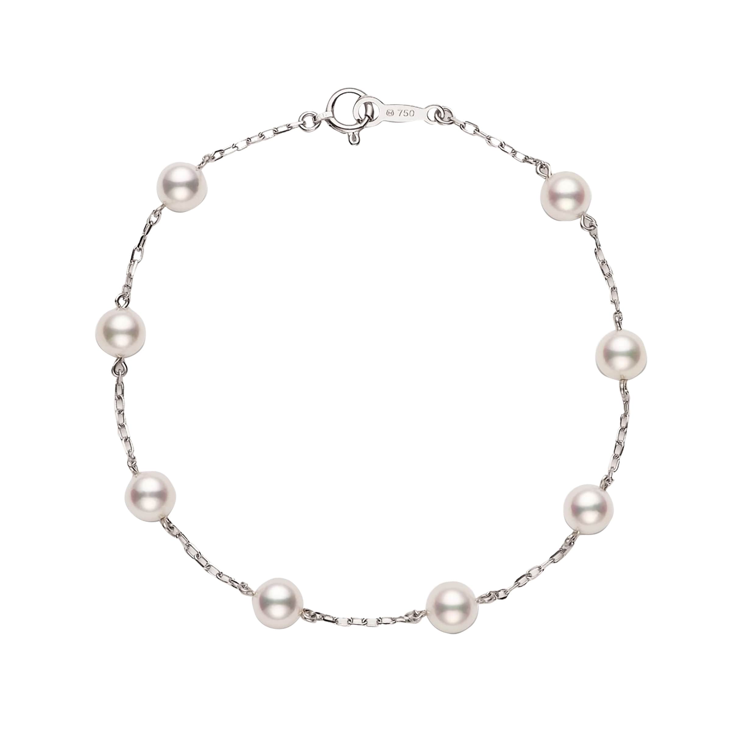Akoya Cultured Pearl with Diamonds Bracelet  Mikimoto