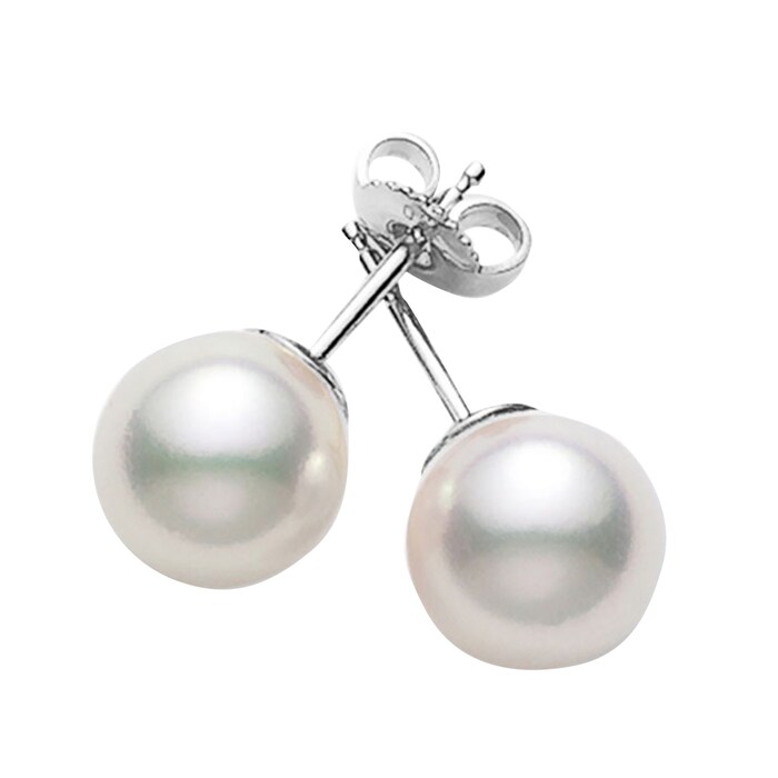 Mikimoto 18k White Gold 10mm South Sea Cultured Pearl Stud Earrings