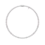 Mikimoto 18k White Gold Akoya Cultured Pearl and Diamond Rondelle 18" necklace