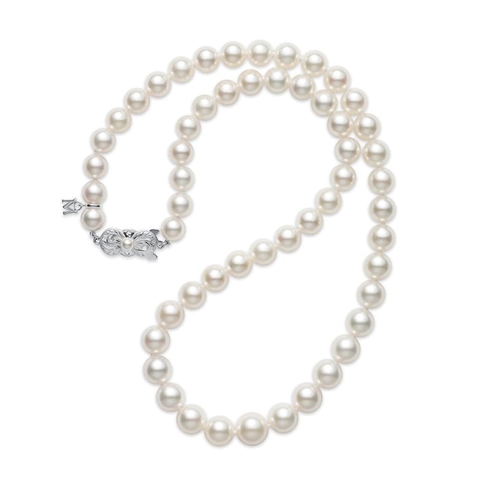 Mikimoto 18K White Gold Akoya Cultured Pearl Necklace