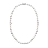 Mikimoto 18k White Gold Akoya Cultured Pearl Strand 18" Necklace