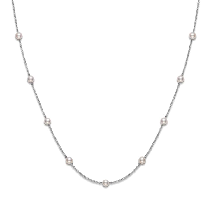 Mikimoto 18k White Gold Cultured 5.5mm A1 Grade pearl necklace - 18 Inch