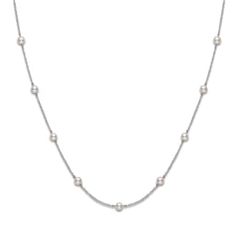 Mikimoto 18k White Gold Cultured 5.5mm A1 Grade pearl necklace - 18 Inch Mikimoto 18k White Gold Cultured 5.5mm A1 Grade pearl necklace - 18 Inch