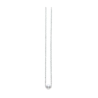 Mikimoto 18k White Gold Akoya Single Pearl 18" Necklace Mikimoto 18k White Gold Akoya Single Pearl 18" Necklace