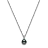 Mikimoto 18k White Gold Black South Sea Single Cultured Pearl 18" Necklace