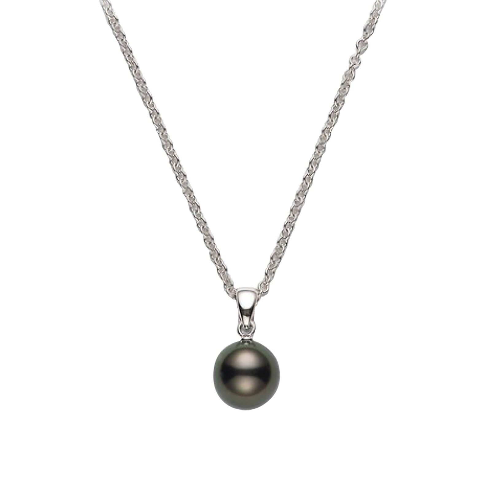 Mikimoto Black South Sea Cultured Pearl and Diamond 18