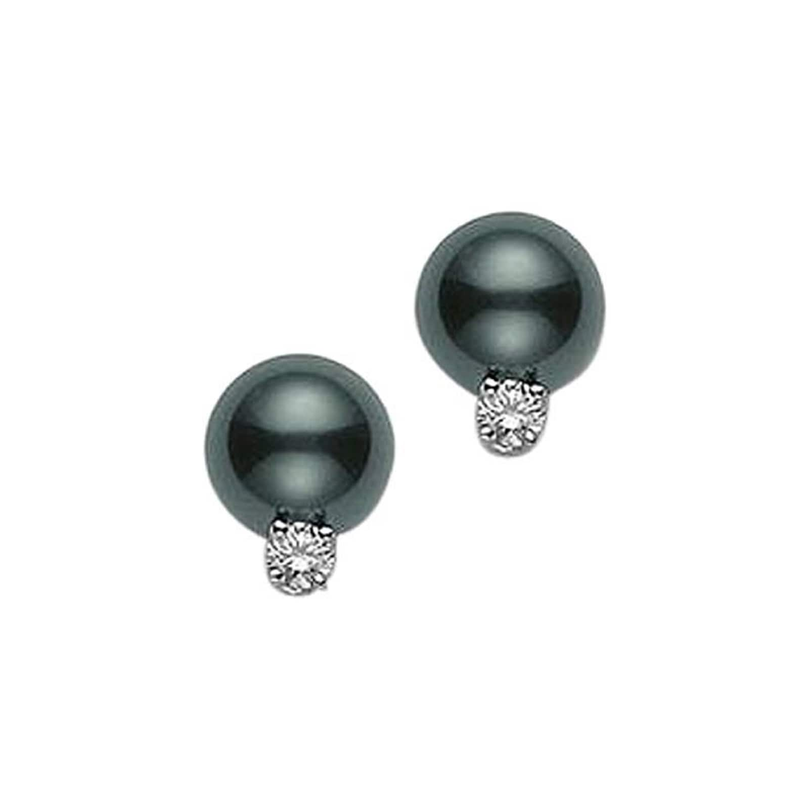 mikimoto black pearl stud earrings