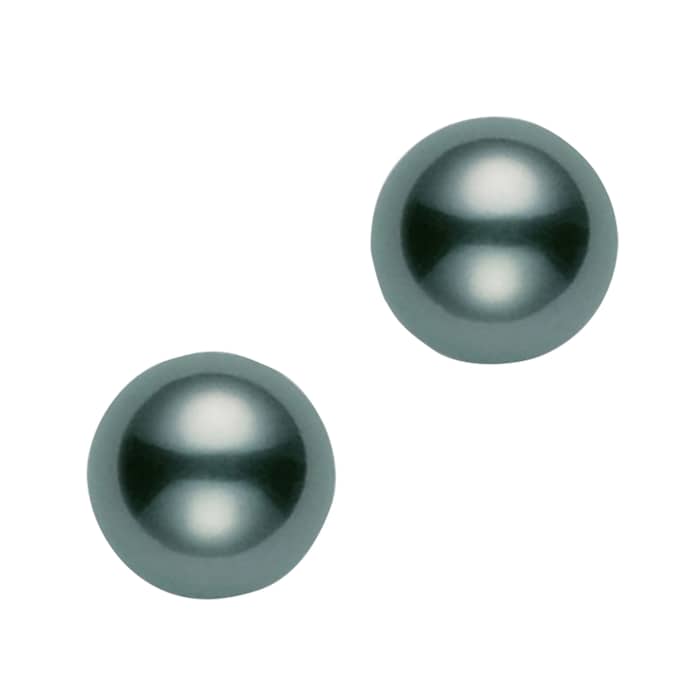 Mikimoto 18k White Gold 9mm-9.5mm Black South Sea Cultured Pearl Earrings