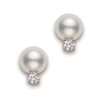Mikimoto 18k White Gold 7mm-7.5mm Akoya Cultured Pearl Stud Earrings Mikimoto 18k White Gold 7mm-7.5mm Akoya Cultured Pearl Stud Earrings