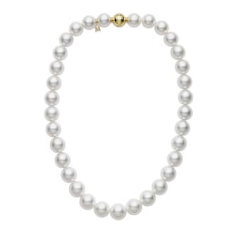 Mikimoto 18k Yellow Gold Cultured White South Sea pearl 12.9x10.2mm A+ Grade Necklace Mikimoto 18k Yellow Gold Cultured White South Sea pearl 12.9x10.2mm A+ Grade Necklace