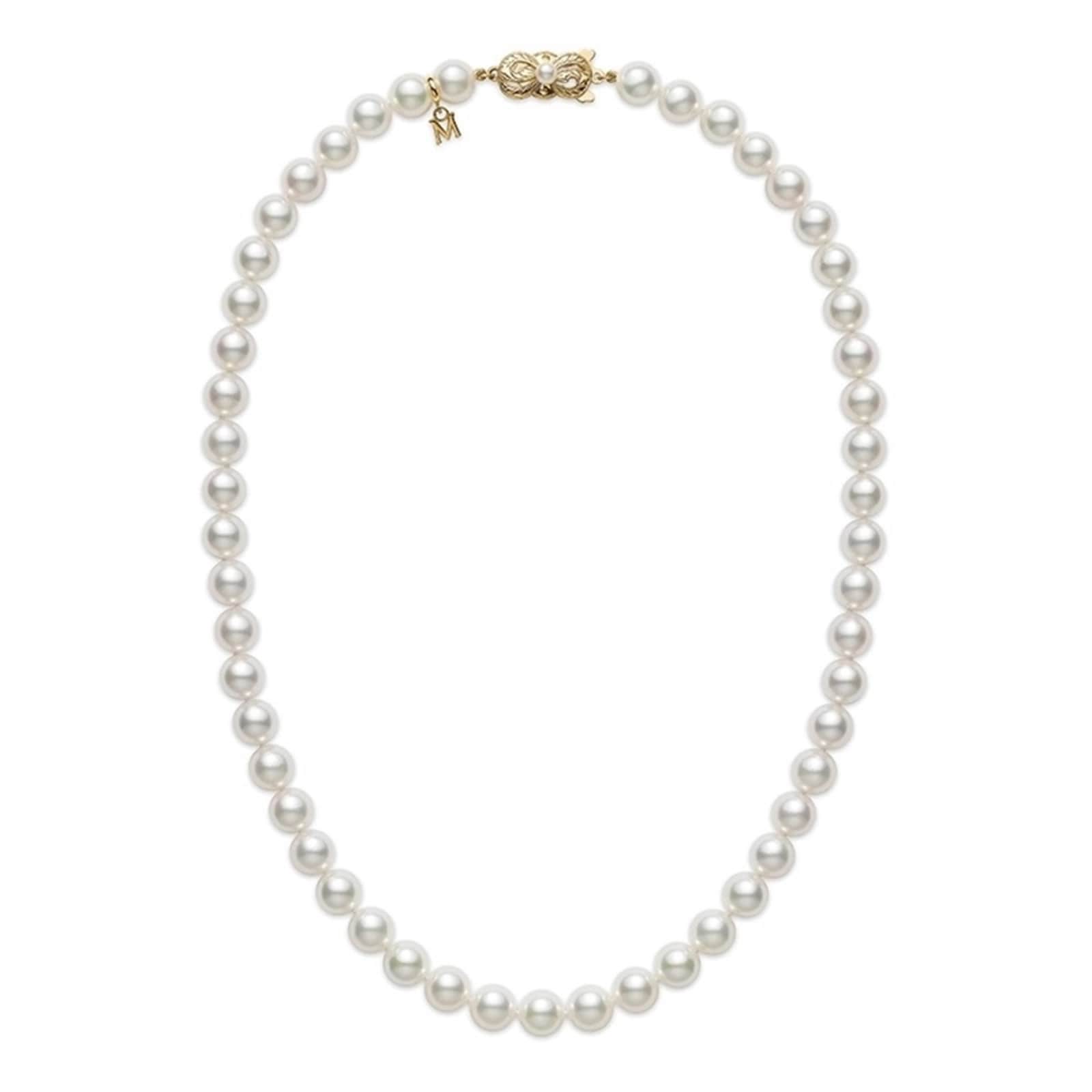 Mikimoto 18K Yellow Gold Akoya Cultured Pearl 18" Strand Necklace