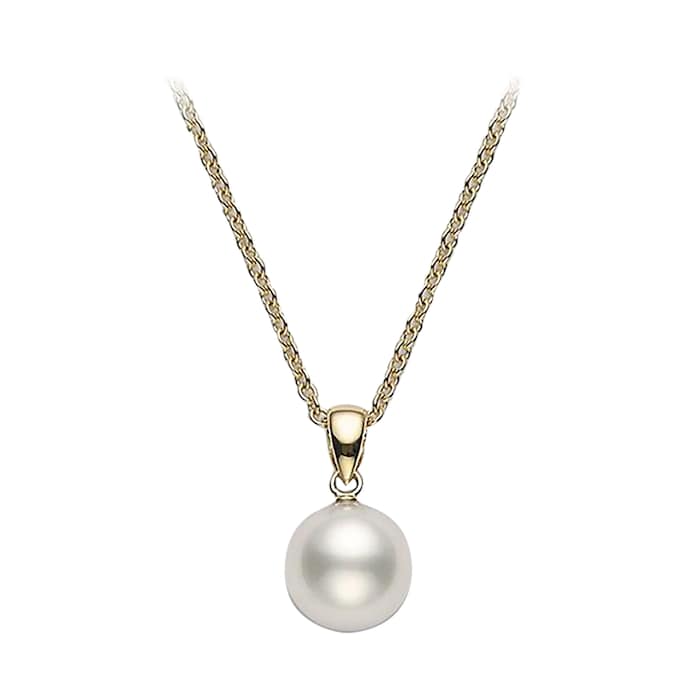 Mikimoto 18k Yellow Gold Akoya Cultured Pearl 18" Necklace