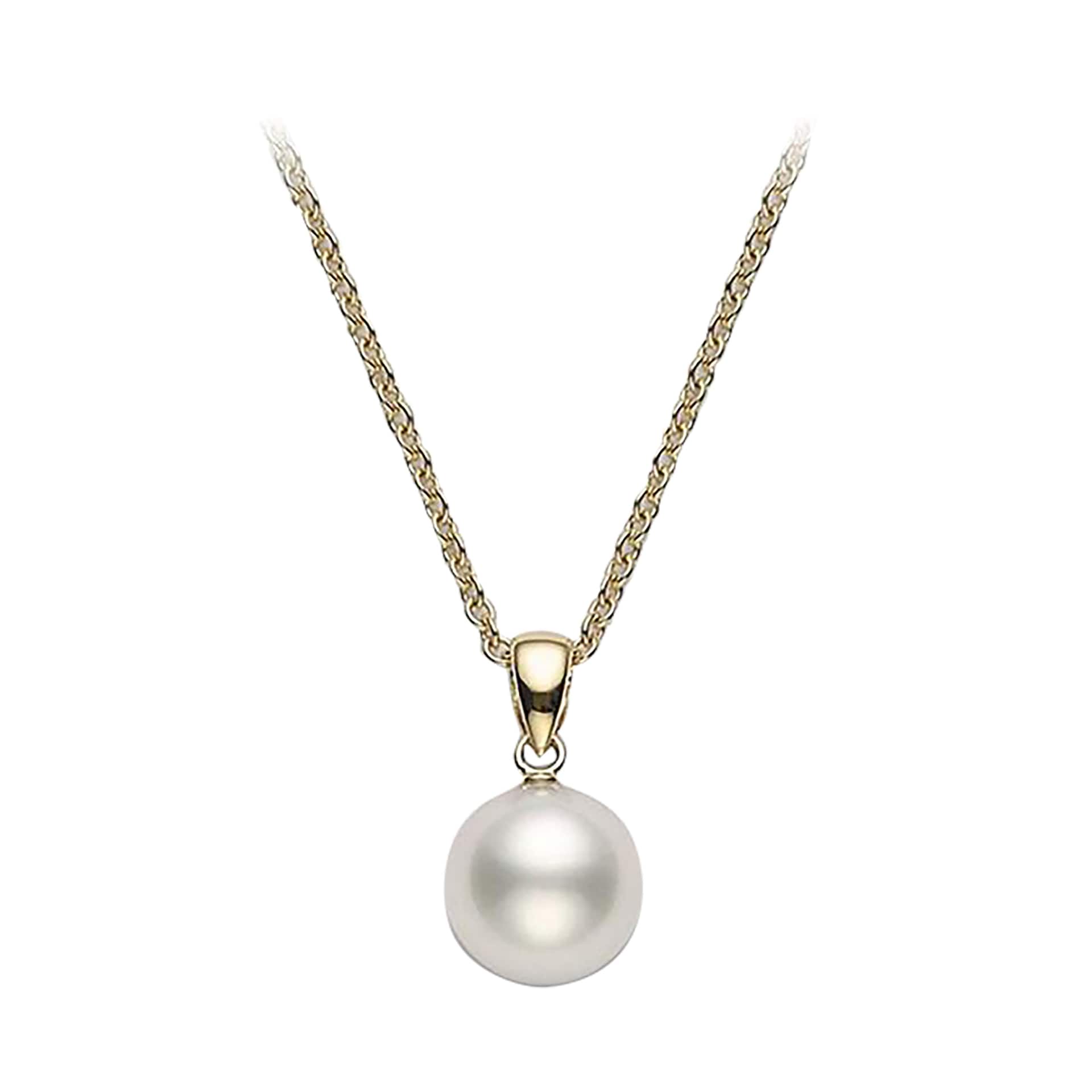 Mikimoto 18k Yellow Gold Akoya Cultured Pearl 18" Necklace