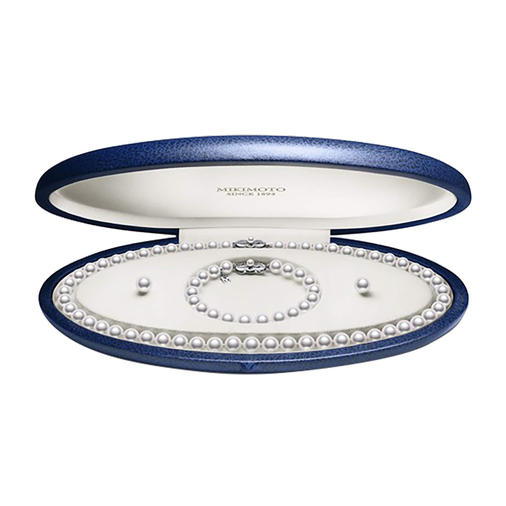 Mikimoto 18k White Gold Akoya Cultured Pearl Three Piece Set Mikimoto 18k White Gold Akoya Cultured Pearl Three Piece Set