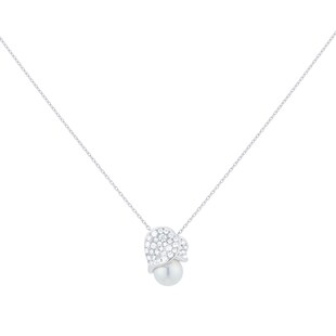 Mikimoto Les Petales Place Vendome Grade A+ Akoya Pearl & 0.44cttw Diamond Pendant