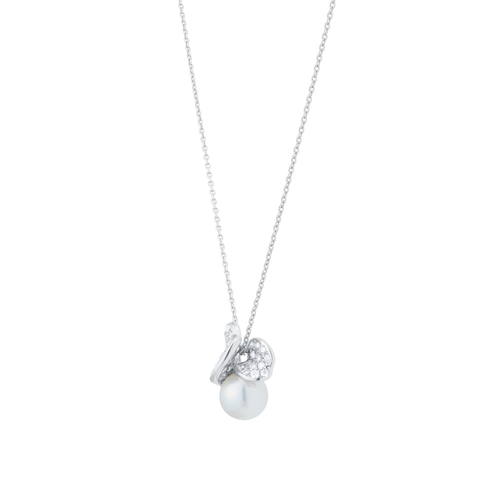 Mikimoto Les Petales Place Vendome Grade A+ Akoya Pearl & 0.44cttw Diamond Pendant Mikimoto Les Petales Place Vendome Grade A+ Akoya Pearl & 0.44cttw Diamond Pendant