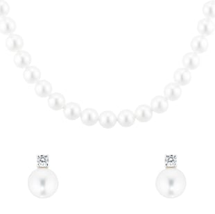 Mikimoto Exclusive Akoya Pearl Necklace and Stud Earrings Set