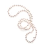 Mikimoto 18k White Gold Akoya Cultured Pearl 32" Necklace