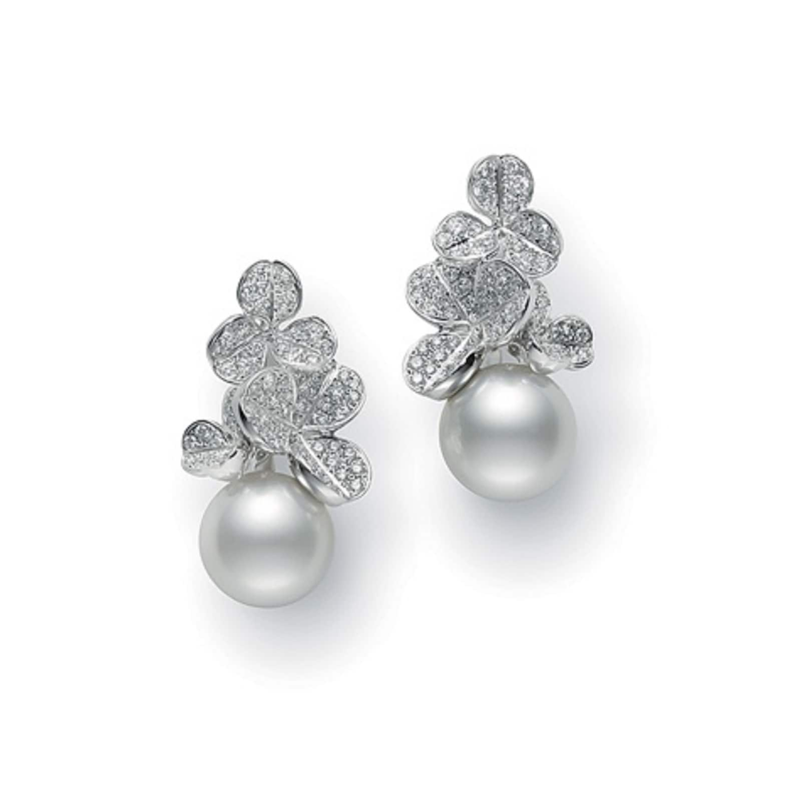 Mikimoto Fortune Leaves Collection White South Sea Pearl & Diamond ...