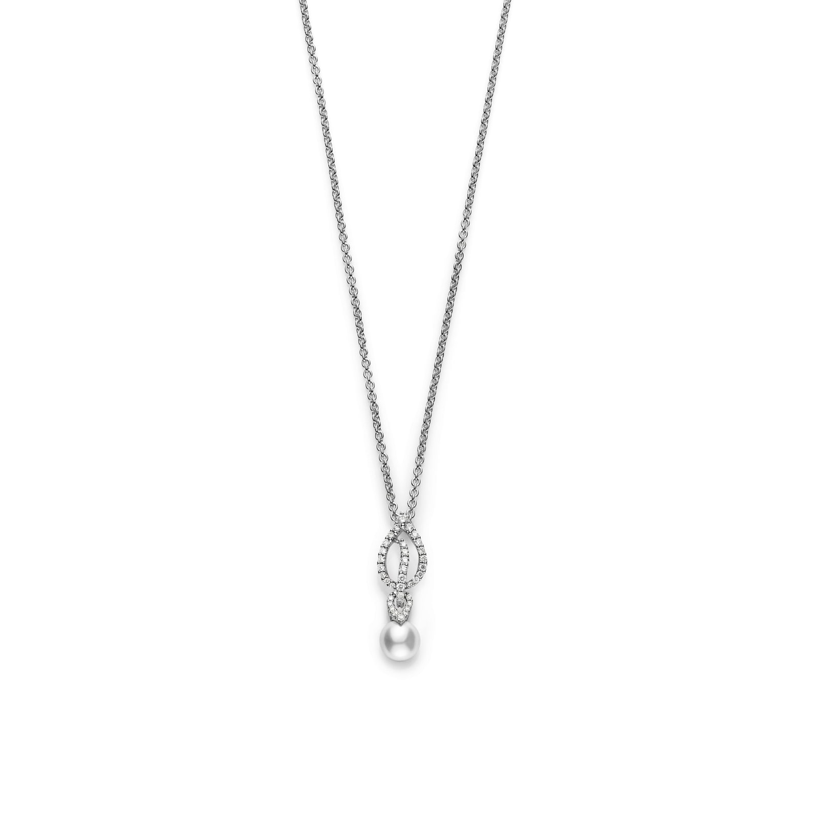 Mikimoto Laurel Collection Akoya Pearl & Diamond Pendant PPL10152D W AP ...
