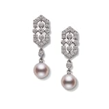 Mikimoto Deco Collection Akoya Pearl & Diamond Earrings