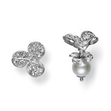 Mikimoto 18k White Gold Akoya Cultured Pearl and Diamond Stud Earrings