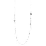 Mikimoto 18k White Gold Akoya Cultured Pearl and Diamond Long Station Necklace