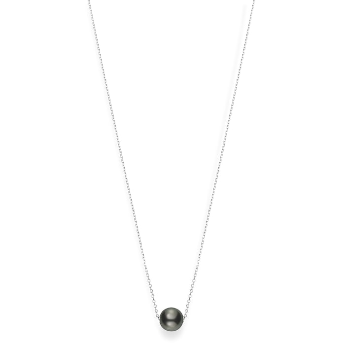 Mikimoto 18k White Gold Black South Sea Pearl Pendant