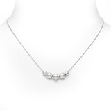 Mikimoto 18k White Gold Akoya Cultured Pearl Line Necklace