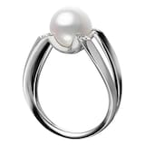 Mikimoto 18k White Gold Akoya Cultured Pearl Ring
