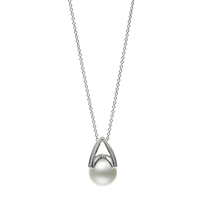 Mikimoto M Collection 18ct White Gold Grade A+ South Sea Pearl & 0.25cttw Diamond Pendant