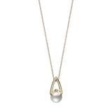 Mikimoto M Collection 18ct Yellow Gold Grade A Pearl & 0.03cttw Diamond Pendant
