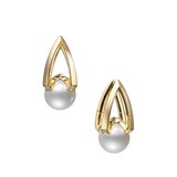 Mikimoto M Collection 18ct Yellow Gold 7.75mm Akoya Pearl & 0.04cttw Diamond Earrings