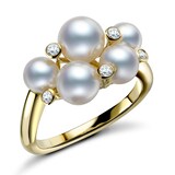 Mikimoto Bubble Collection Akoya Pearl And Diamond Ring - Ring Size P