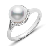 Mikimoto Twist Collection Akoya Pearl And Diamond Ring - Ring Size P