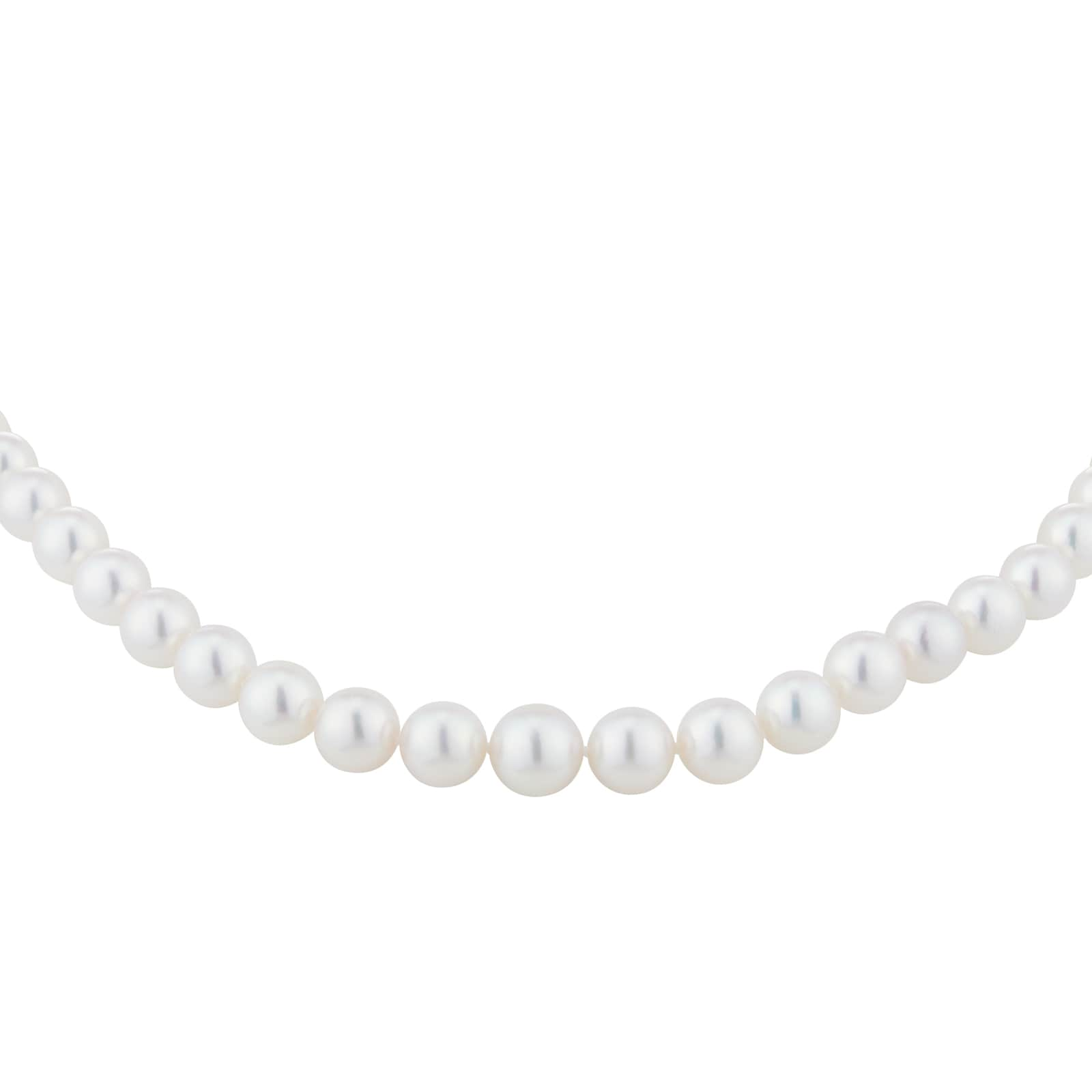 18ct White Gold 9.0x7.0mm A1 Pearl Graduated Necklace