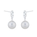 Mikimoto Morning Dew Collection 18ct White Gold 8mm Akoya Pearl & 0.19cttw Diamond Earrings