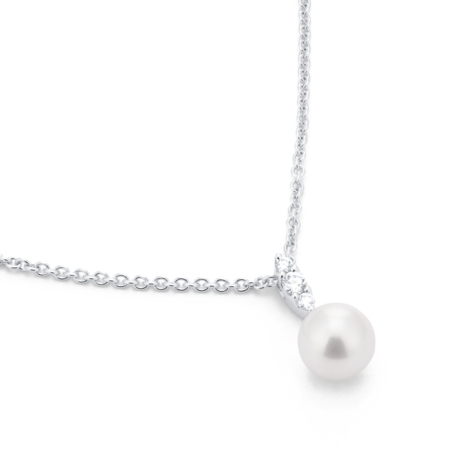 Mikimoto Morning Dew Collection 18ct White Gold 7.5mm Akoya Pearl & 0.09cttw Diamond Pendant Mikimoto Morning Dew Collection 18ct White Gold 7.5mm Akoya Pearl & 0.09cttw Diamond Pendant