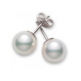 Mikimoto 18ct White Gold 8.5x9mm AA. Pearl Earrings