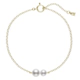 Mikimoto 18k Yellow Gold Cultured Akoya 5mm and 6mm Grade A+ Pearl Bracelet