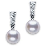 Mikimoto Morning Dew Collection Akoya Pearl & Diamond Earrings