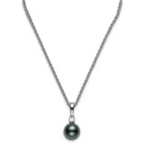 Mikimoto Core Classic Collection Black South Sea Pearl & 0.10cttw Diamond Pendant
