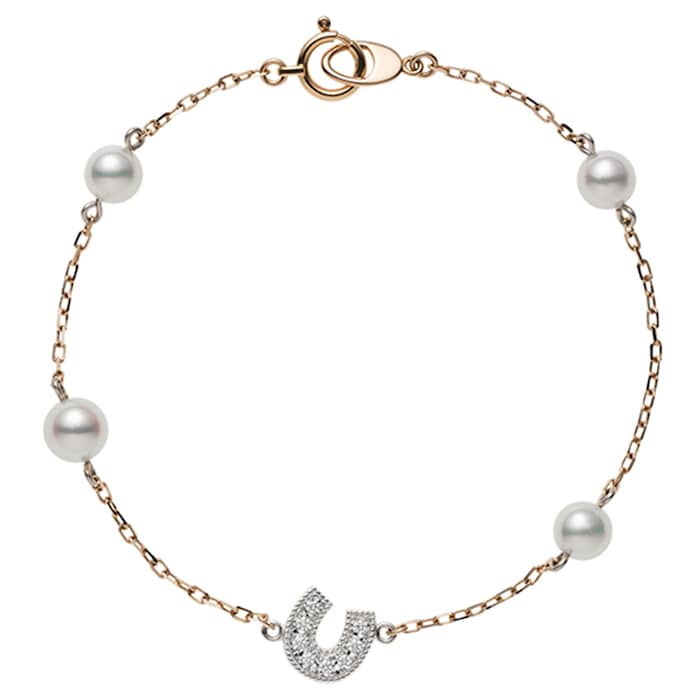 Mikimoto Pearl Chain Collection Akoya Pearl & 0.03cttw Diamond Bracelet