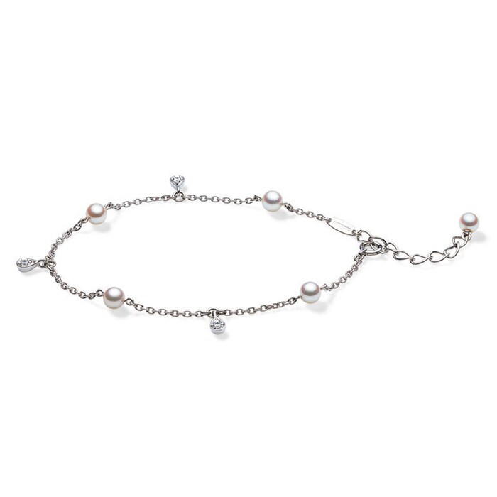 Mikimoto Pearl Chain Collection Akoya Pearl & 0.06cttw Diamond Bracelet