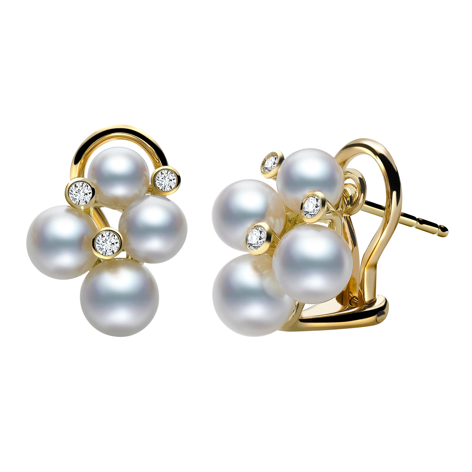 Mikimoto Bubble Collection Akoya Pearl & Diamond Earrings
