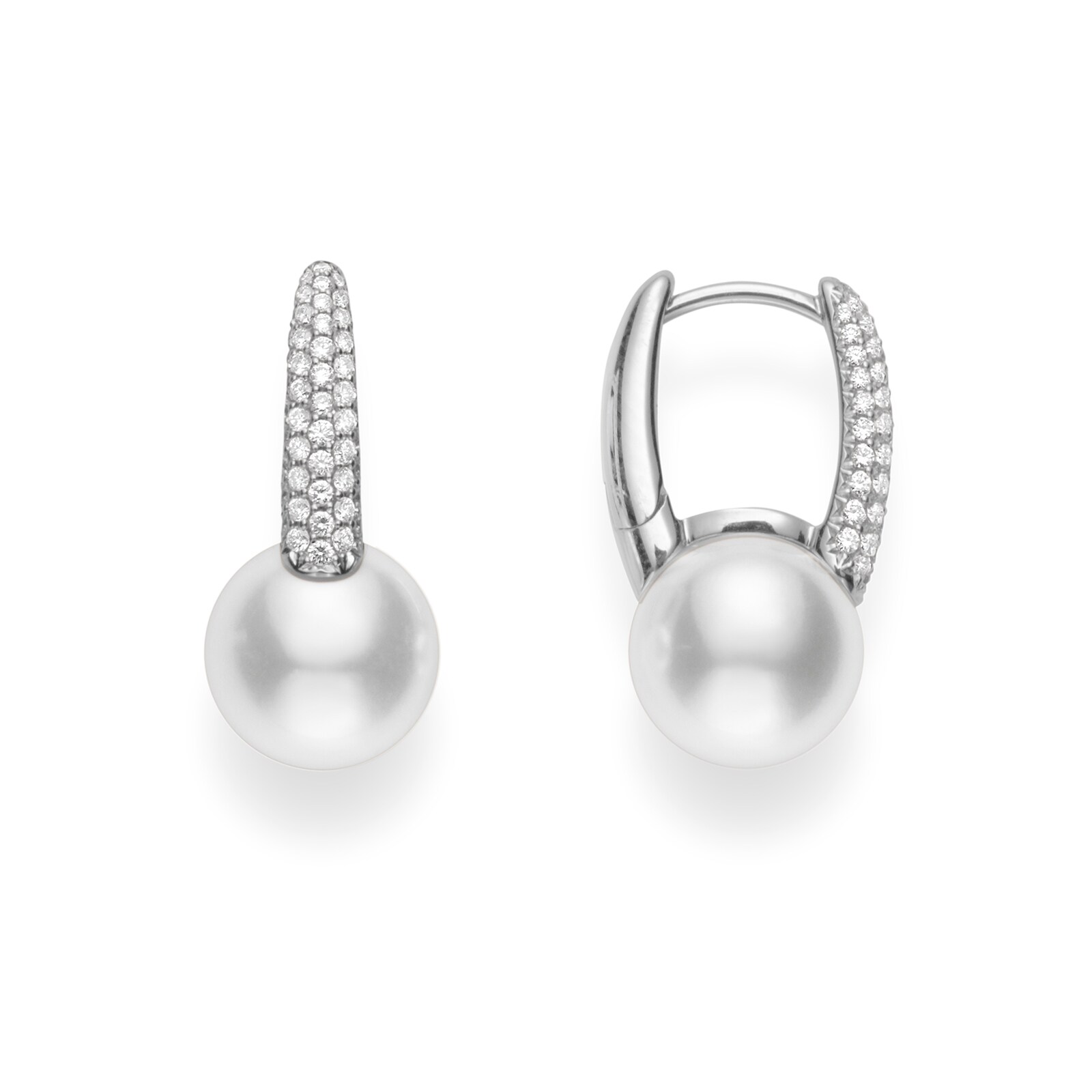 Mikimoto Classic Collection Akoya Pearl & Diamond Earrings