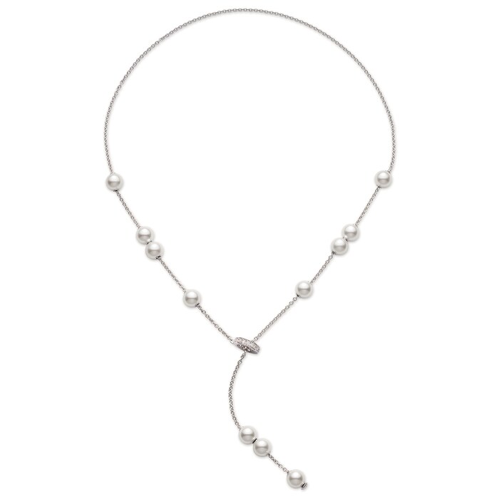 Mikimoto Pearls In Motion Collection Akoya Pearl & 0.20cttw Diamond Necklace