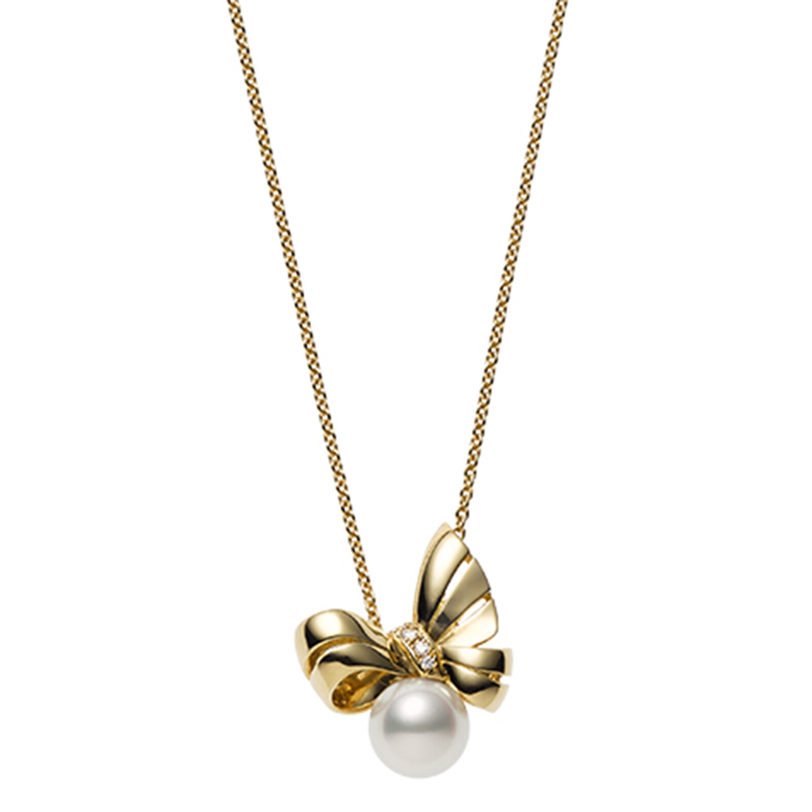 Mikimoto Jeux De Rubans Collection Akoya Pearl & 0.20cttw Diamond Pendant