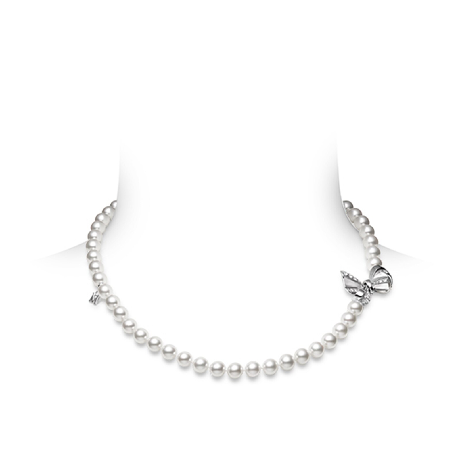 Mikimoto Jeux De Rubans Collection Akoya Pearl & Diamond 0.42cttw Set Bracelet
