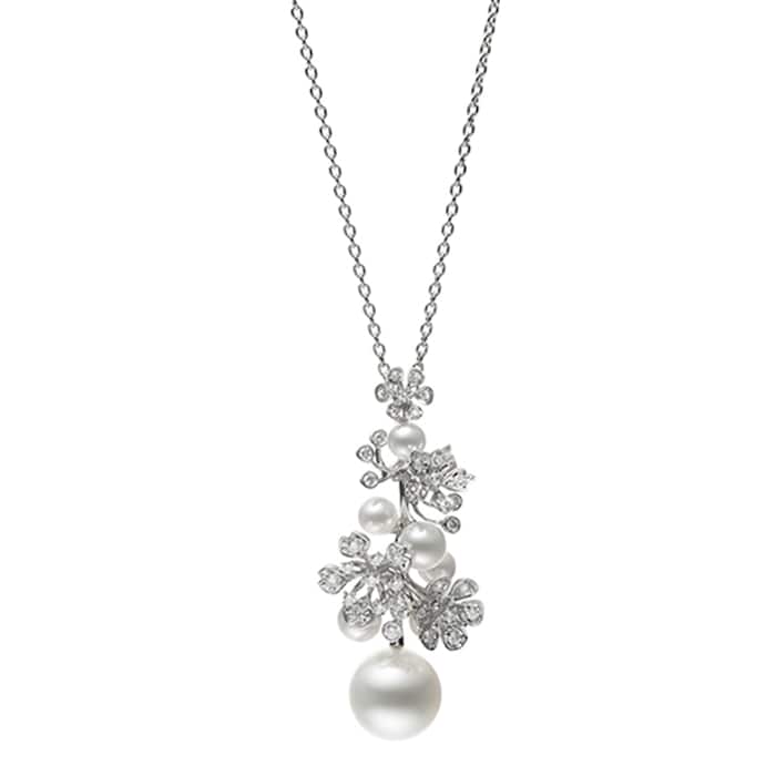 Mikimoto Bloom Collection Akoya Pearl & 0.55cttw Diamond Pendant